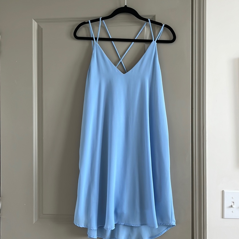 Mittoshop Low Back Blue Pastel Dress. Size S.